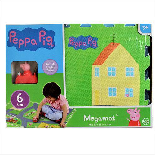 Peppa Pig - 6 Tiles - 28 x 19 Inch - Mega Floor Mat with Vehicle (Online Order Only)