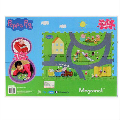 Peppa Pig - 6 Tiles - 28 x 19 Inch - Mega Floor Mat with Vehicle (Online Order Only)