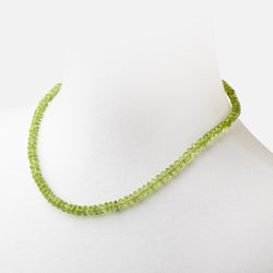Peridot Faceted Rondelle Necklace with a 14kt Gold Clasp AAA (ONLINE ORDER ONLY)