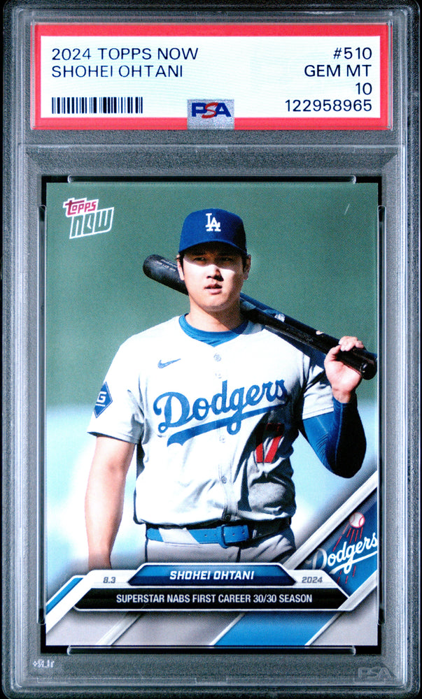 Graded 2024 Topps Now Shohei Ohtani #510 Baseball Card PSA 10 Gem Mint (ONLINE ORDER ONLY)