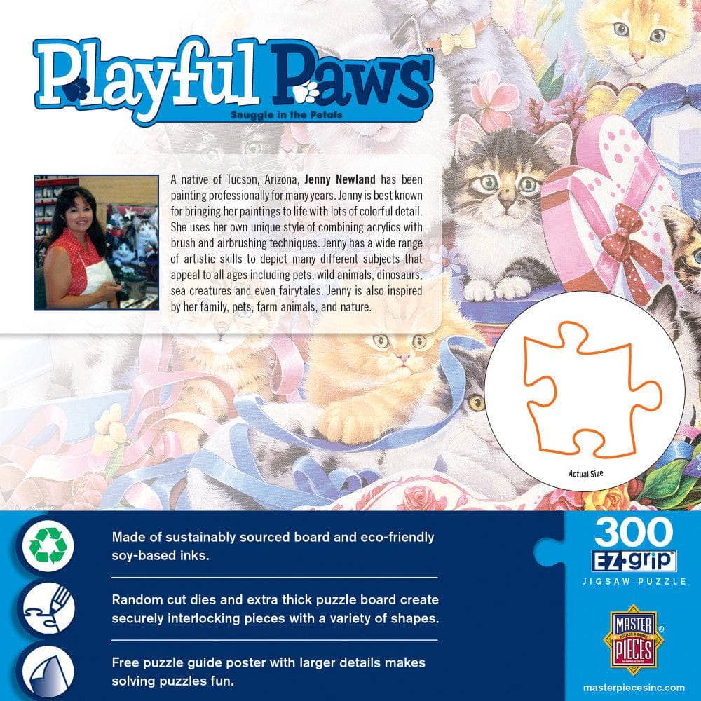 Playful Paws - Snuggle in the Petals 300 Piece EZ Grip Jigsaw Puzzle (ONLINE ORDER ONLY)