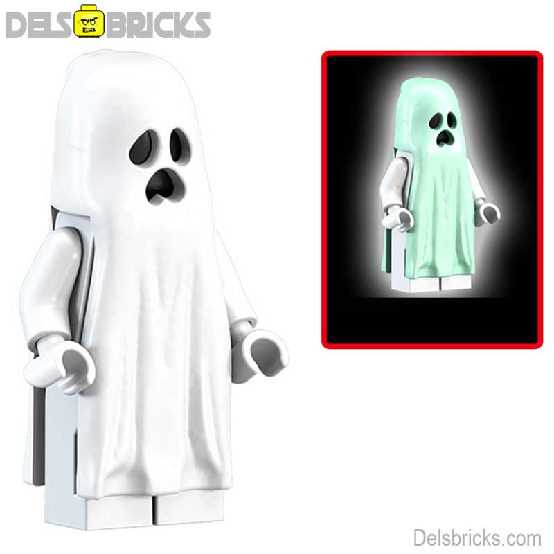 Glow in the Dark Sad Ghost Lego Minifigures Custom Horror Toys (ONLINE ORDER ONLY)
