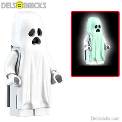 Glow in the Dark Sad Ghost Lego Minifigures Custom Horror Toys (ONLINE ORDER ONLY)