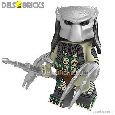 The Predator white / green Yautja Lego Minifigures Custom Toys 2 (ONLINE ORDER ONLY)