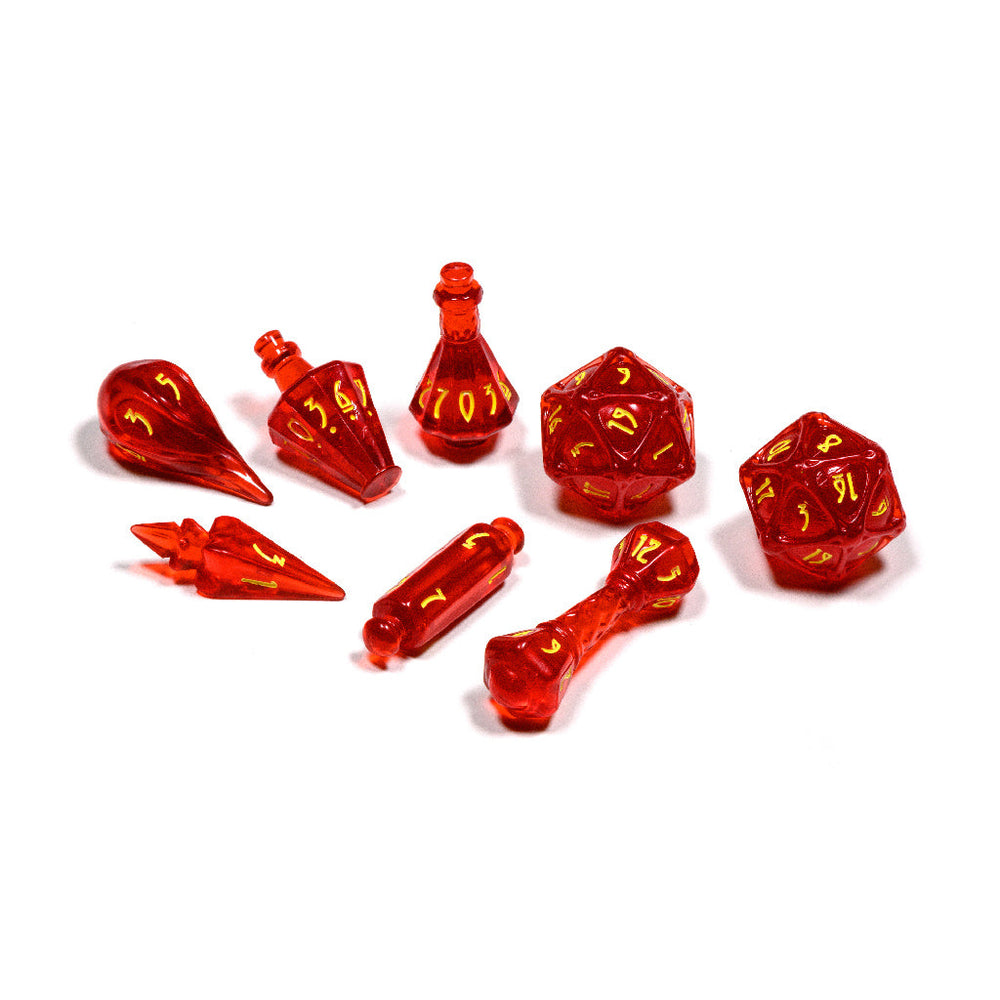 PolyHero Wizard 8 Dice Set - Dragonfire (ONLINE ORDER ONLY)