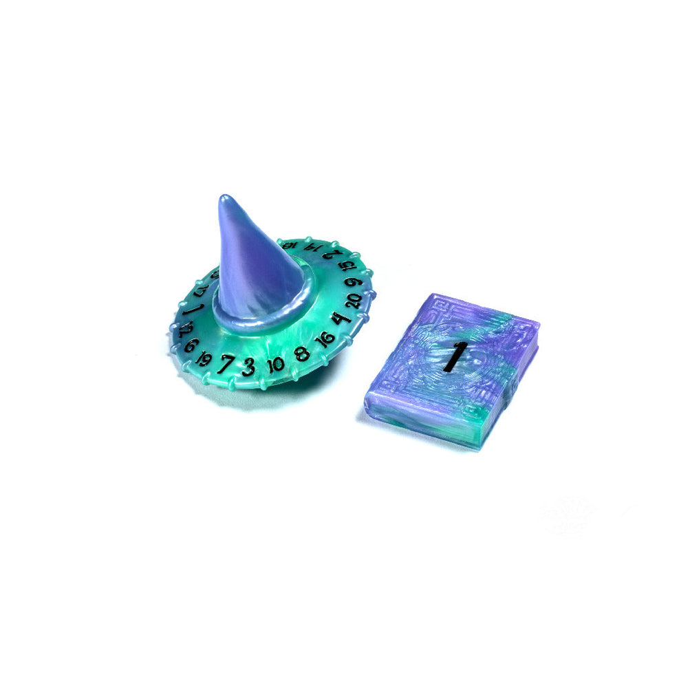 PolyHero Wizard d20 Wizard Hat & d2 Spellbook - Aether Mist (ONLINE ORDER ONLY)