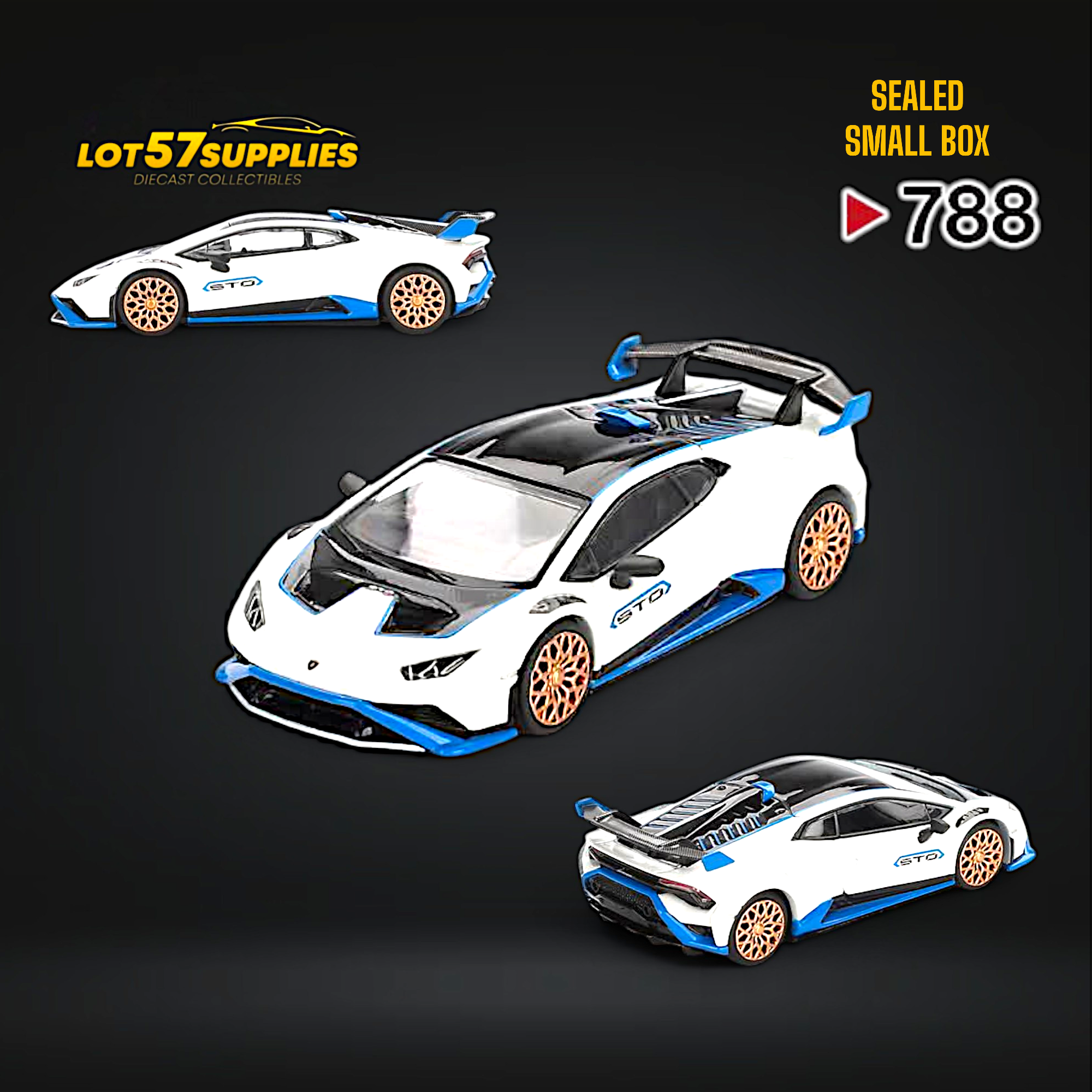 (Pre-Order) Mini-GT Lamborghini Huracán STO Bianco Asopo #788 1:64 (ONLINE ORDER ONLY)