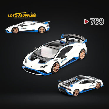 (Pre-Order) Mini-GT Lamborghini Huracán STO Bianco Asopo #788 1:64 (ONLINE ORDER ONLY)