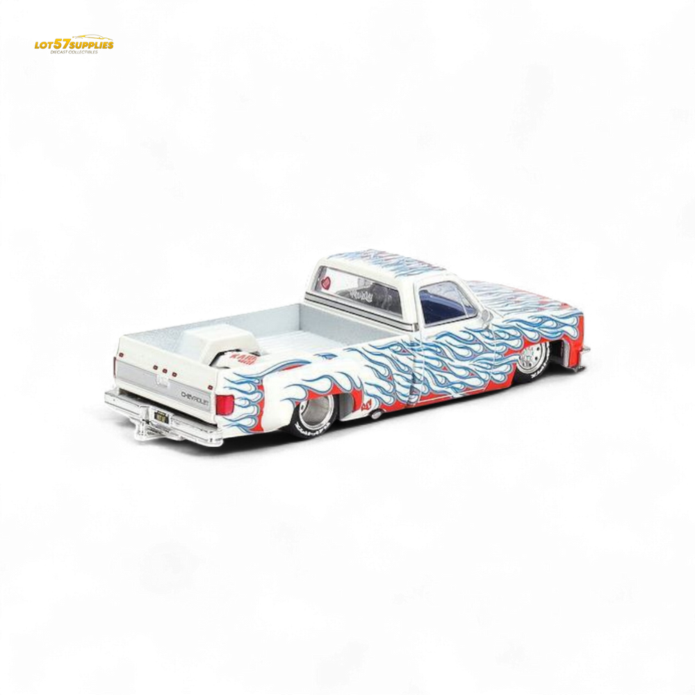 Mini GT x Kaido House Chevrolet Silverado DUALLY on Fire V2 1:64 KHMG157 (ONLINE ORDER ONLY)