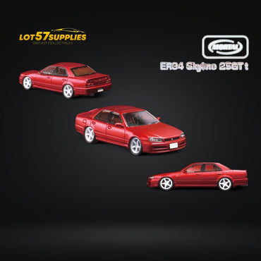Mortal ER34 SKYLINE 25GT-t Red Ordinary 1:64 (ONLINE ORDER ONLY)