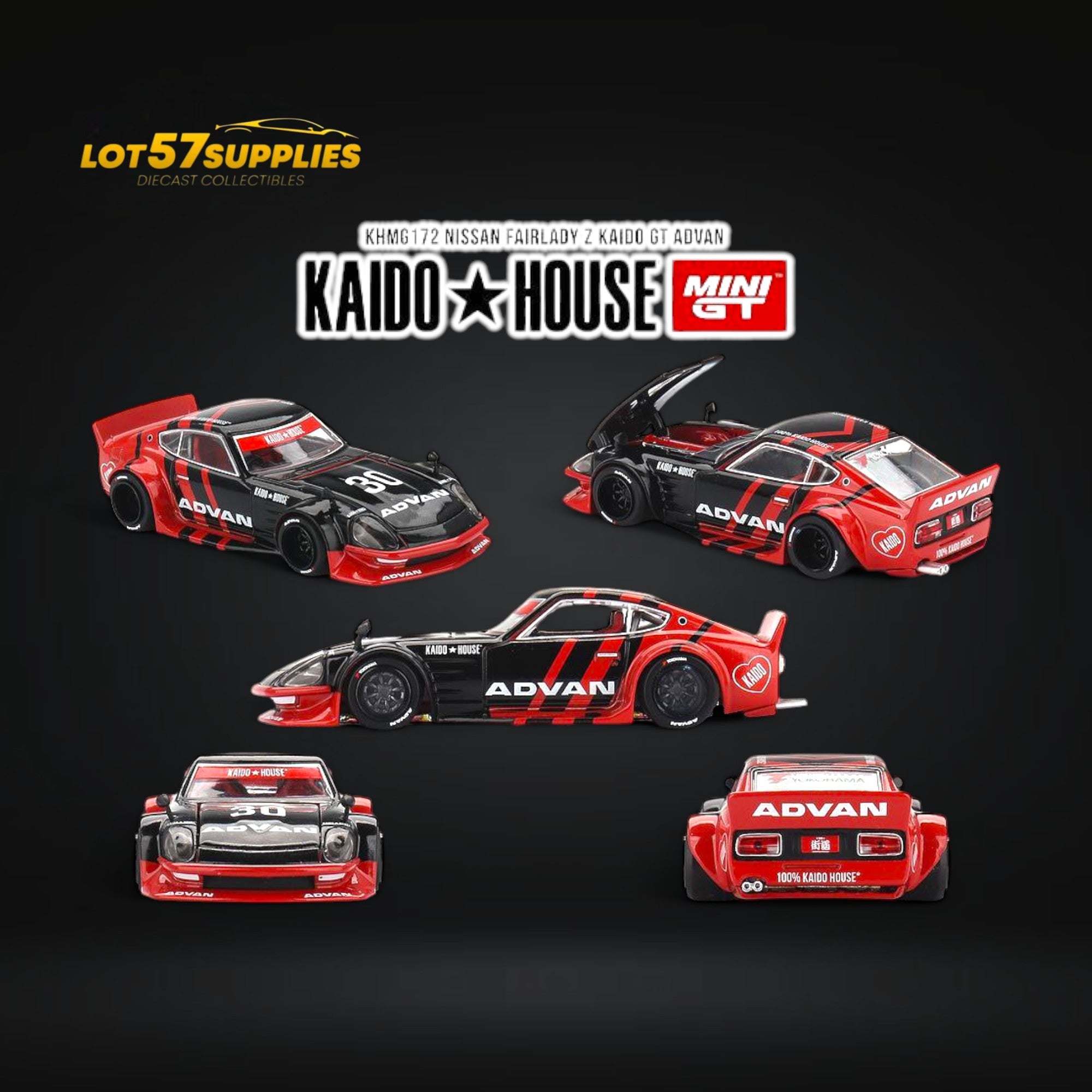 (Pre-Order) Mini GT x Kaido House Nissan Fairlady Z Kaido GT ADVAN Livery 1:64 KHMG172 (ONLINE ORDER ONLY)
