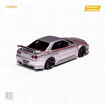 Car's Lounge Skyline GT-R R34 NISMO Z-TUNE - Nismo Edition Silver 1:64 (ONLINE ORDER ONLY)
