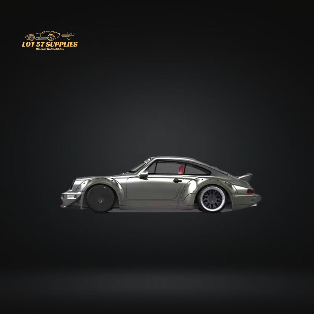 AuroraModel Porsche RWB 964 Liquid Silver DUCKTAIL 1:64 (ONLINE ORDER ONLY)