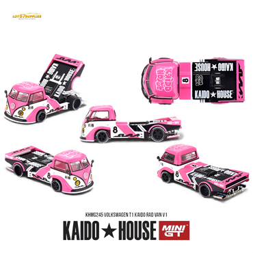 (Pre-Order) Mini GT x Kaido House Volkswagen T1 Kaido Rad Van V1 Pink 1:64 (ONLINE ORDER ONLY)