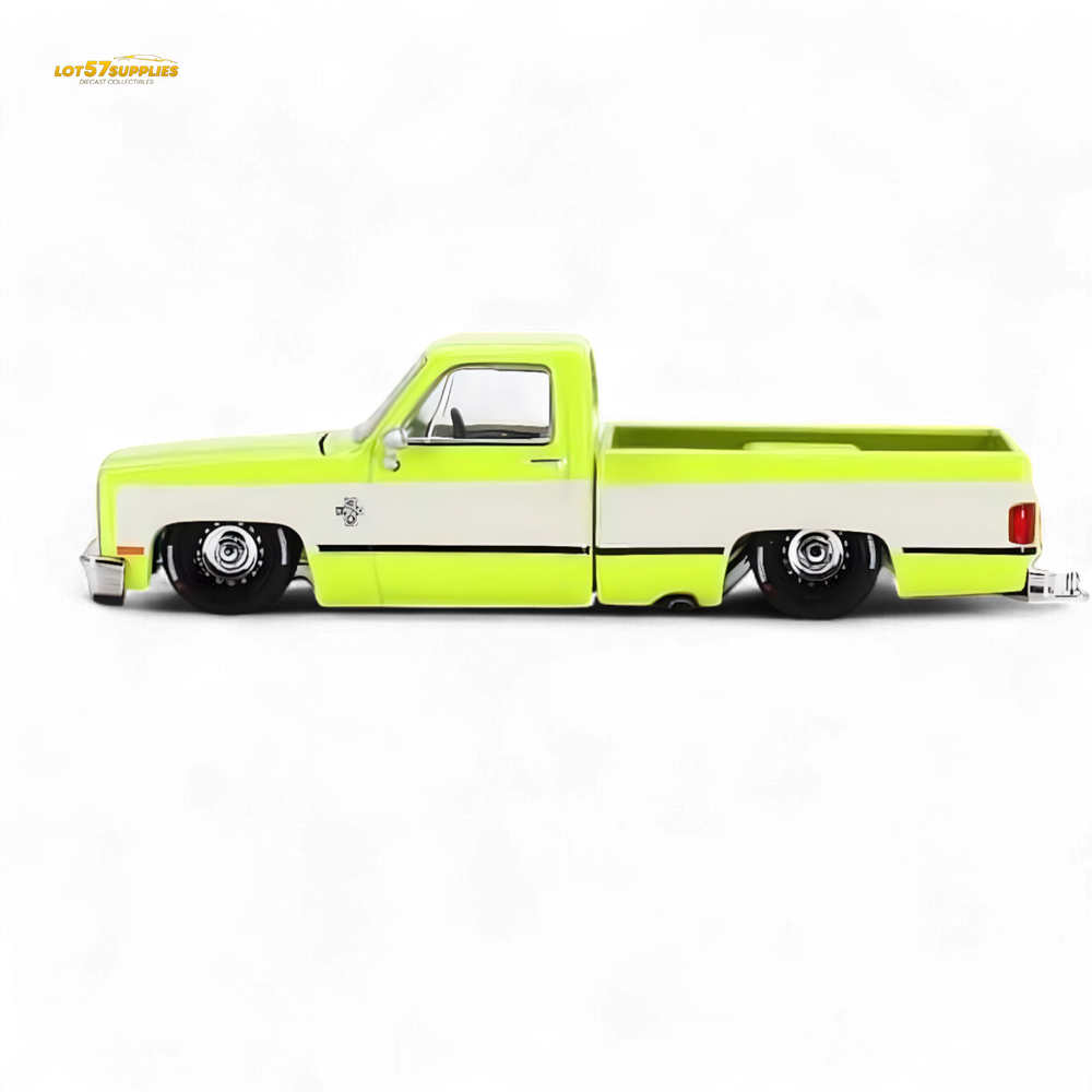 Mini GT x Kaido House Chevrolet Silverado FLO YELLOW 1:64 KHMG112 (ONLINE ORDER ONLY)