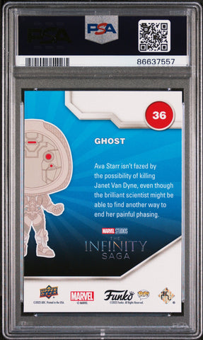 2023 UPPER DECK FUNKO POP MARVEL  GHOST PLATINUM #36  PSA 10 (Online Order Only)