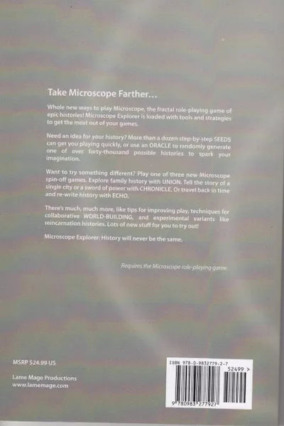Microscope - A Fractal Roleplaying Game Of Epic Histories - Explorer Expansion (Online Order Only)