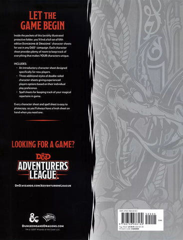 Dungeons & Dragons - Character Sheets - 5th Edition (Online Order Only)