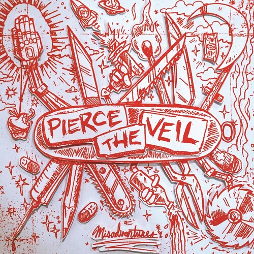 Pierce the Veil - Misadventures (Indie Exclusive, Limited Edition, Colored Vinyl, Red, Silver) [Vinyl] (ONLINE ORDER ONLY)