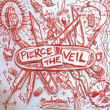 Pierce the Veil - Misadventures (Indie Exclusive, Limited Edition, Colored Vinyl, Red, Silver) [Vinyl] (ONLINE ORDER ONLY)