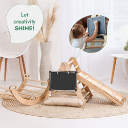 Pikler Triangle Set for Toddlers: Triangle Ladder + Climbing Arch + Slide Board + Cushion (ONLINE ORDER ONLY)