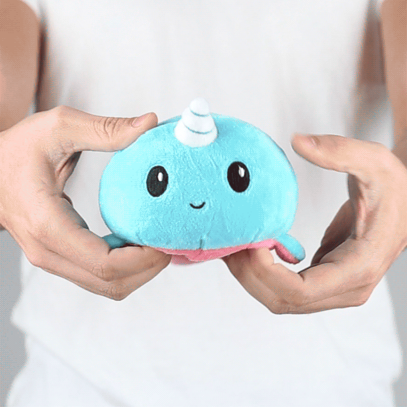 TeeTurtle Reversible Narwhal: Aqua/Pink (Mini) (ONLINE ORDER ONLY)