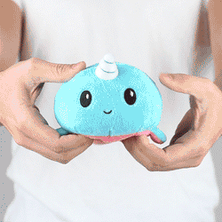 TeeTurtle Reversible Narwhal: Aqua/Pink (Mini) (ONLINE ORDER ONLY)