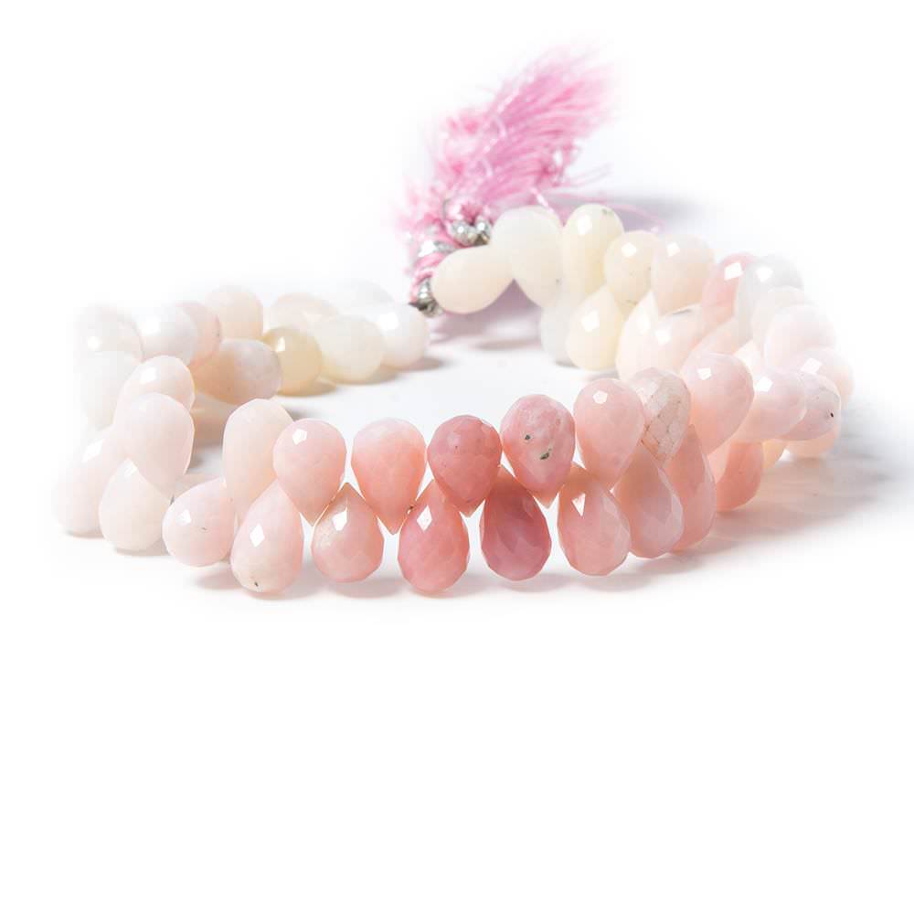 9x6-11x5mm Pink Peruvian Opal Faceted Tear Drop Beads 8 inch 65 pieces (ONLINE ORDER ONLY)