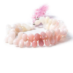 9x6-11x5mm Pink Peruvian Opal Faceted Tear Drop Beads 8 inch 65 pieces (ONLINE ORDER ONLY)