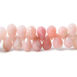 9x6-11x5mm Pink Peruvian Opal Faceted Tear Drop Beads 8 inch 65 pieces (ONLINE ORDER ONLY)
