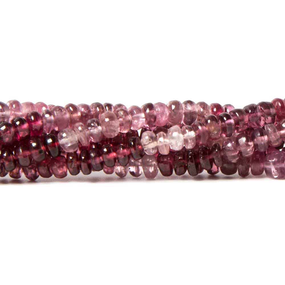 3.5mm Shaded Pink Spinel Plain Rondelle Beads 16 inch 196 pieces (ONLINE ORDER ONLY)