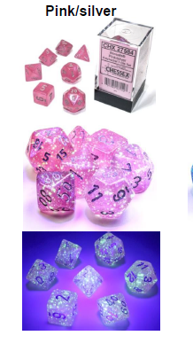 Borealis Pink/silver 7-Dice / 16mm / 12mm / 30mm Luminary (Online Only)