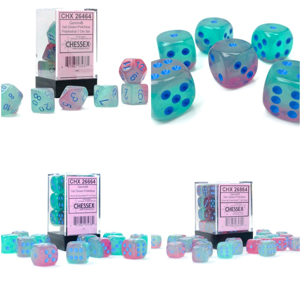 Gemini® Polyhedral Gel Green-Pink/blue Luminary™ 7-Die Set  / 16mm / 12mm (Online Only)