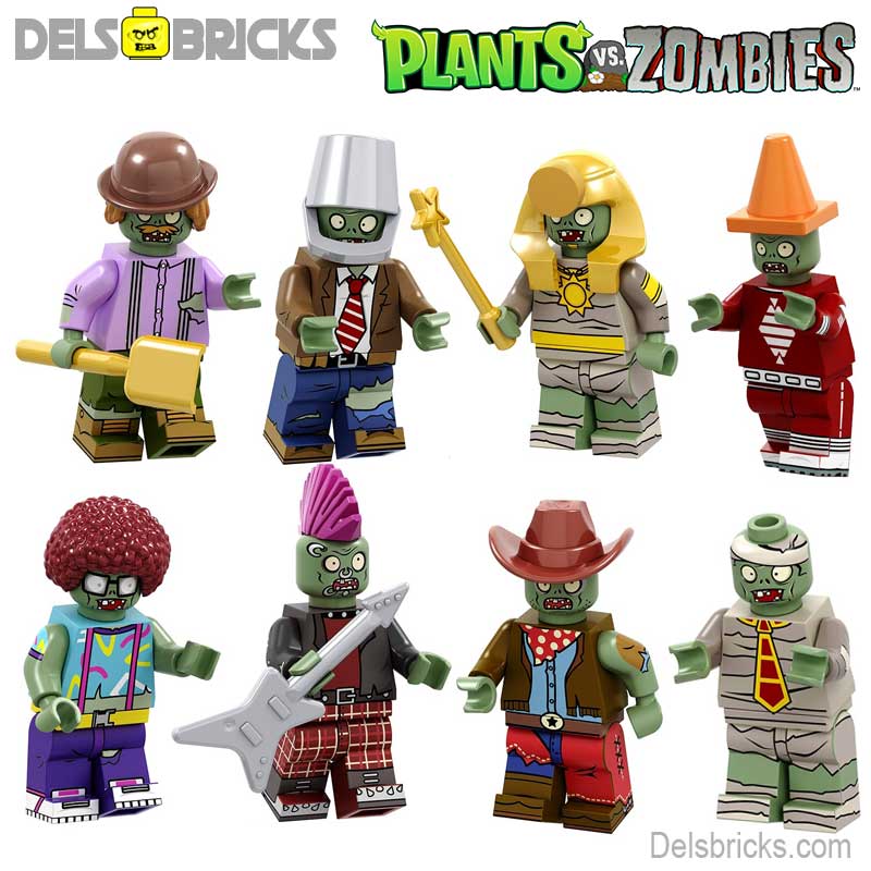 Plants VS Zombies Set of 8 Lego Minifigures custom Toys (ONLINE ORDER ONLY)