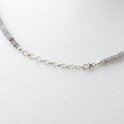 Platinum Moonstone Plain Rondelle Necklace AAA (ONLINE ORDER ONLY)