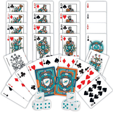 Miami Dolphins - 2-Pack Playing Cards & Dice Set (ONLINE ORDER ONLY)