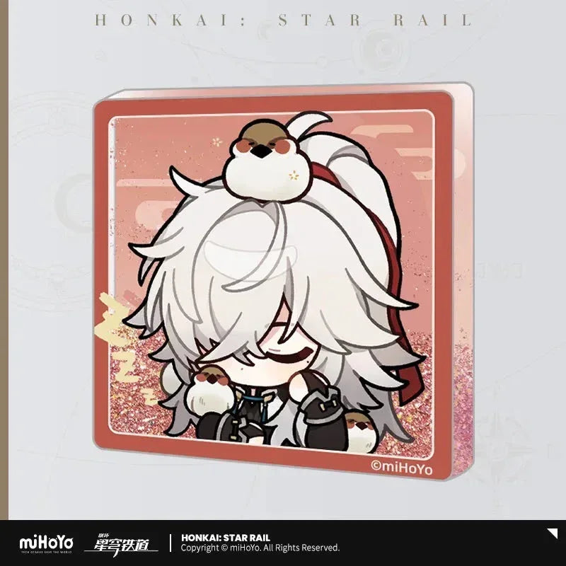 Honkai: Star Rail Pom-Pom Exhibition Series Acrylic Glitter Quicksand Refrigerator Magnets