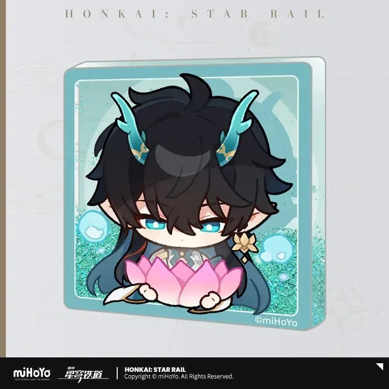 Honkai: Star Rail Pom-Pom Exhibition Series Acrylic Glitter Quicksand Refrigerator Magnets