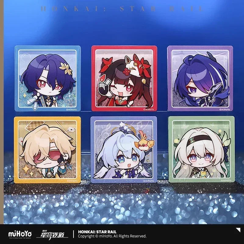 Honkai: Star Rail Pom-Pom Exhibition Series Acrylic Glitter Quicksand Refrigerator Magnets