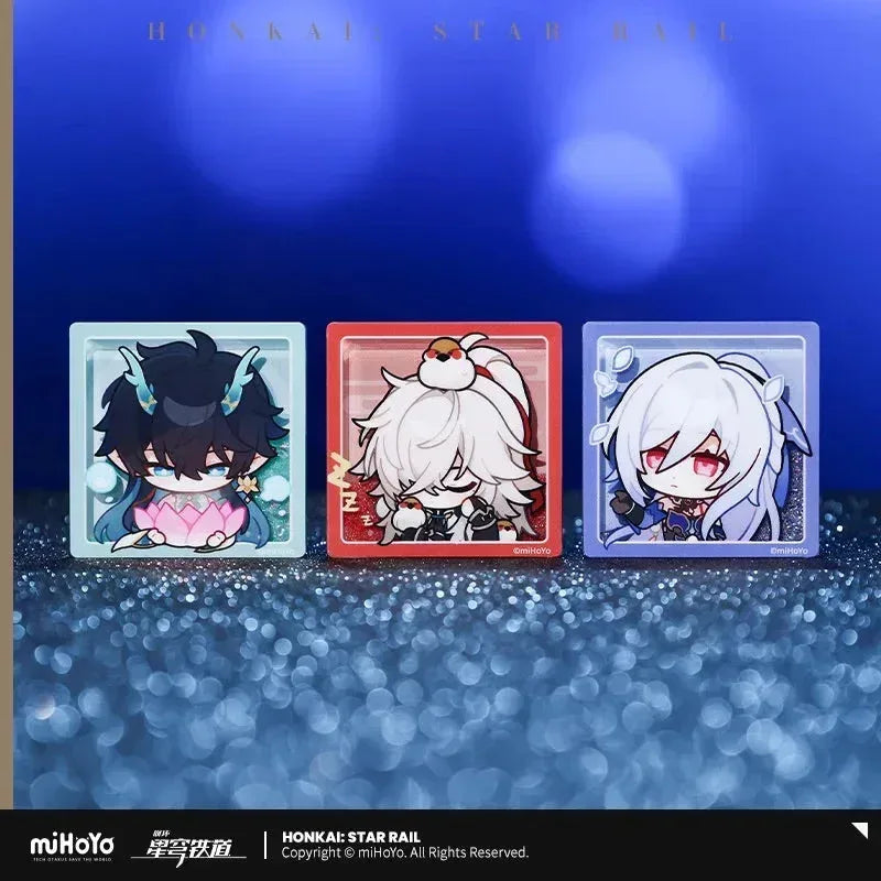 Honkai: Star Rail Pom-Pom Exhibition Series Acrylic Glitter Quicksand Refrigerator Magnets