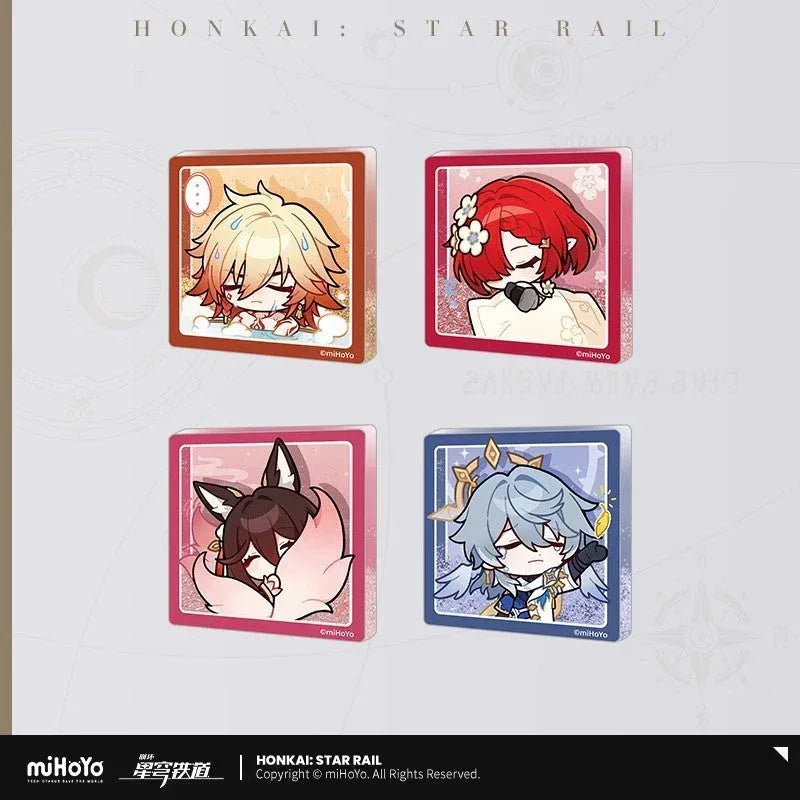 Honkai: Star Rail Pom-Pom Exhibition Series Acrylic Glitter Quicksand Refrigerator Magnets
