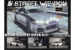 Street Weapon Nissan (R34) GT-R in Silver Snow Drift 1:64 (ONLINE ORDER ONLY)