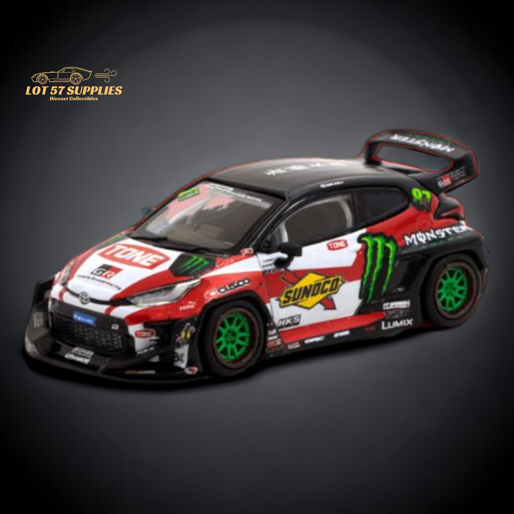 Tarmac Works Hobby64 Toyota Yaris GR Monster Drift 1:64 T64-080-MON (ONLINE ORDER ONLY)
