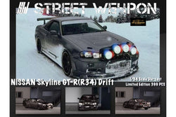 Street Weapon Nissan (R34) GT-R in Black Snow Drift 1:64 (ONLINE ORDER ONLY)
