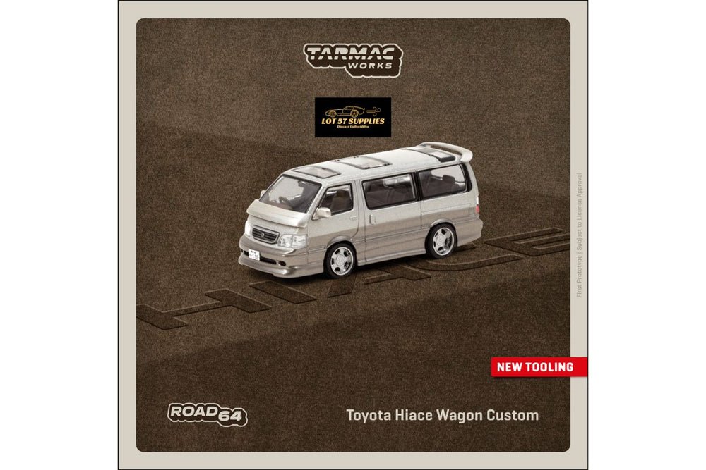 Tarmac Works Toyota Hiace Wagon Custom in Silver/Brown 1:64 (ONLINE ORDER ONLY)