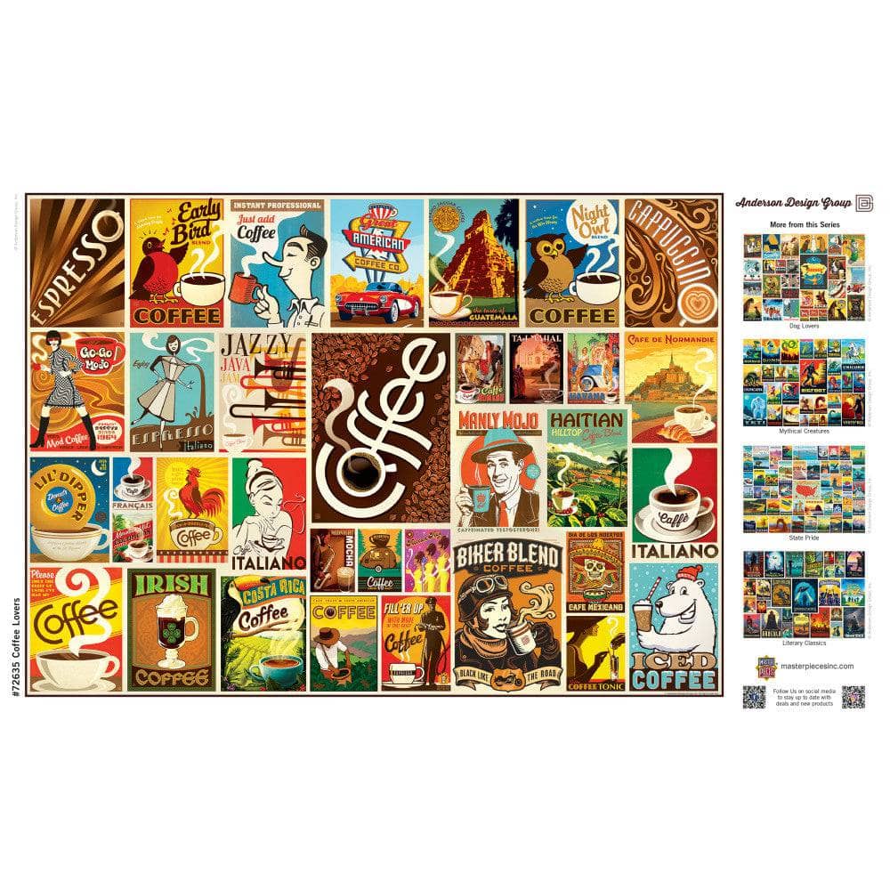 Vintage Posters - Coffee Lovers 1000 Piece Jigsaw Puzzle (ONLINE ORDER ONLY)