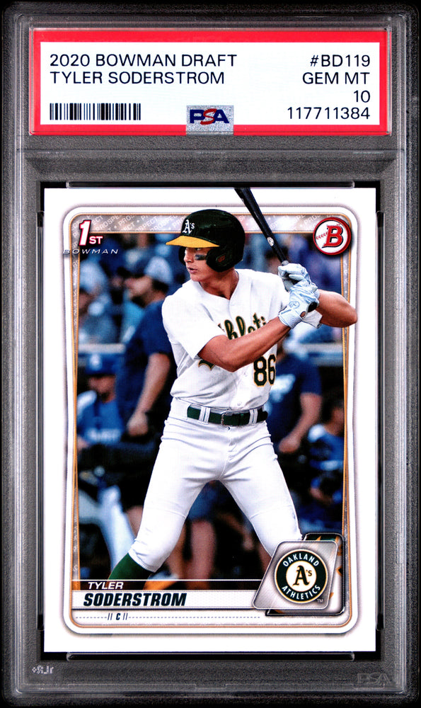 Graded 2020 Topps Bowman Draft Tyler Soderstrom #BD119 Rookie RC Baseball Card PSA 10 Gem Mint (ONLINE ORDER ONLY)