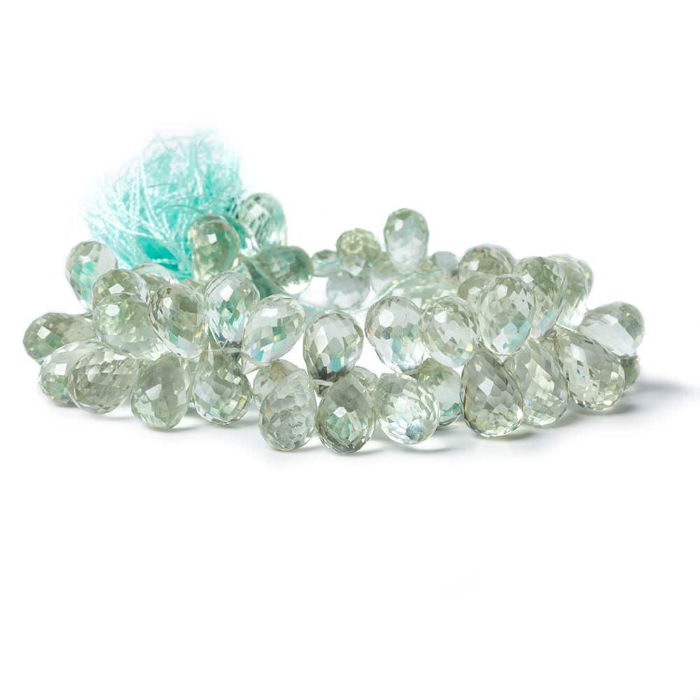 9x6-13x8mm Prasiolite Faceted Tear Drop Beads 8 inch 68 pieces (ONLINE ORDER ONLY)