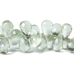 9x6-13x8mm Prasiolite Faceted Tear Drop Beads 8 inch 68 pieces (ONLINE ORDER ONLY)