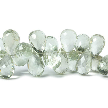 9x6-13x8mm Prasiolite Faceted Tear Drop Beads 8 inch 68 pieces (ONLINE ORDER ONLY)